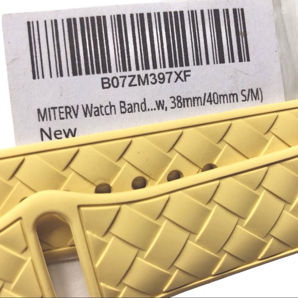 5/$20 NEW YELLOW Basket Weave Silicone Band Apple Watch Band 38/40/41mm S/M - Picture 6 of 9